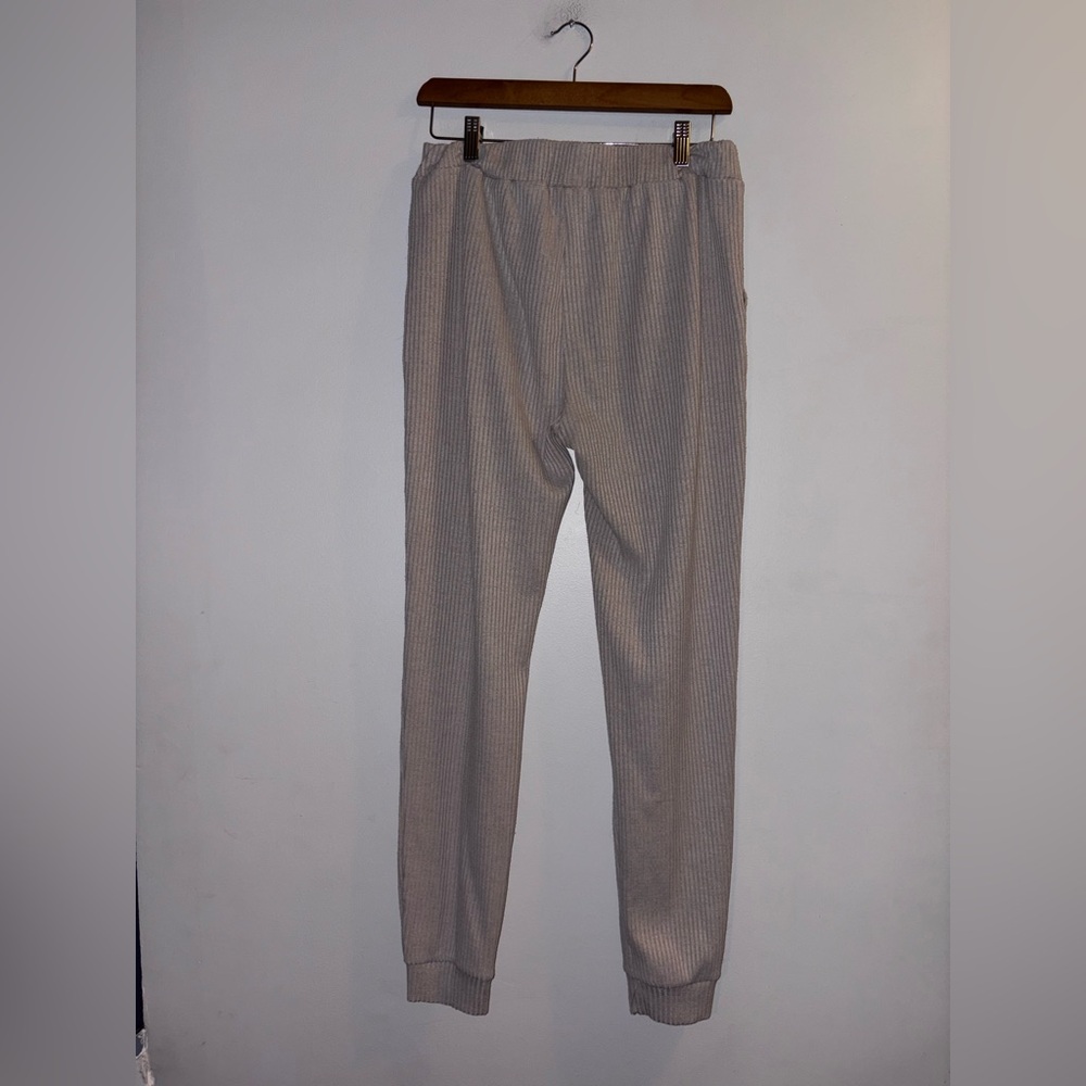 Allfenix | Beige Ribbed Sweatpants - Picture 2 of 2